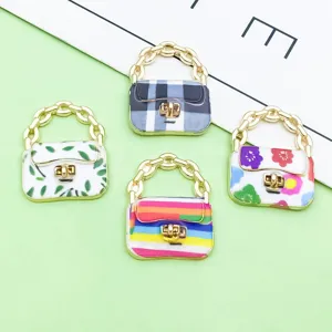 pendente borsa smalto lega fai da te gioiello colore oro mini accessorio borsa set