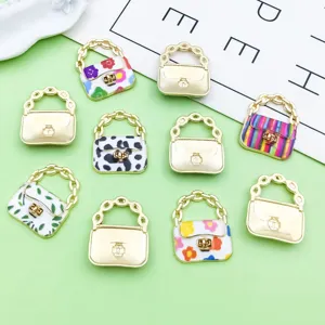 Bellissimi Ciondoli Mini Borsa Smaltati Oro KC Accessori Gioielli Fai da Te