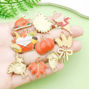 Erntedankfest Emaille Legierung Charms Anhänger Set für DIY Schmuckherstellung Ketten Armbänder