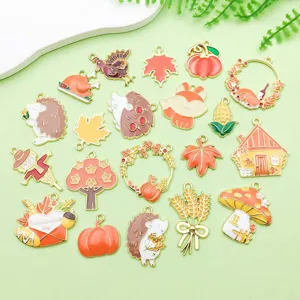 Thanksgiving Emaillierung Legierung Anhänger Set für DIY Halskette Armband Schmuck.