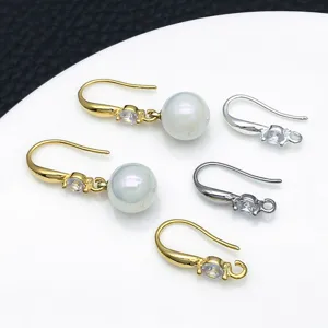 DIY rame placcato oro e argento zircone orecchini ganci componenti per gioielli