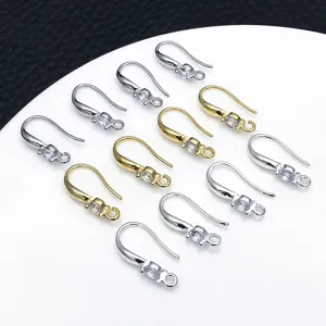 Ganci per orecchini in rame placcato oro argento con zircone componenti per fai da te.