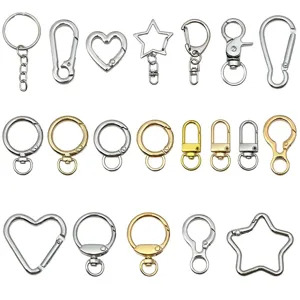 Allooi ster ronde sleutelhanger veergespen KC goud zilver DIY sieraden accessoires