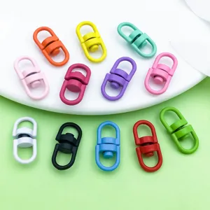 Colorful alloy 8-shape swivel clasp keychain pendant DIY jewelry accessory details