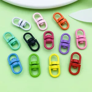 Colorful alloy rotating swivel clasp hooks for DIY jewelry keychains bag accessories craft.