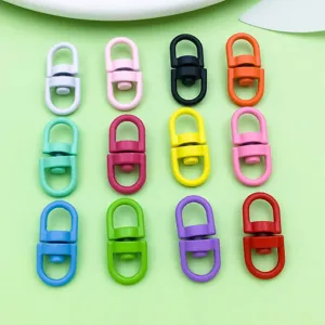 Colorful alloy 8-shape swivel buckle keychain pendant DIY jewelry accessory parts.