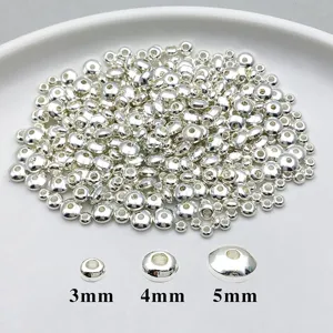 Silver spacer beads abacus ronnded metal DIY jewelry making accessories 3mm 4mm 5mm