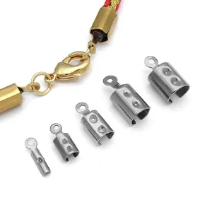 Terminales de engaste de acero inoxidable joyas bricolaje pulsera collar conector piezas