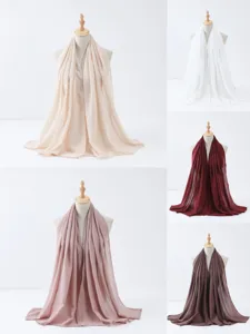 Foulard hijab femme coton lin couleur unie plusieurs options confort respirant long châle.