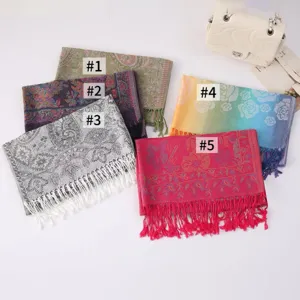 Ethnic style paisley embroidered fringe tassel scarf women long shawl wrap fashion