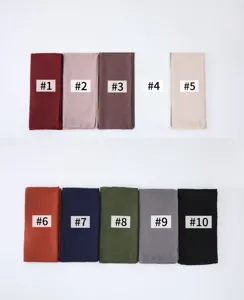 Foulard uni effet lin hijab femme mode simple long foulard de tete options de couleurs
