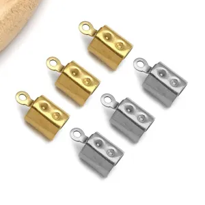 Terminales de pinza de acero inoxidable para joyería DIY, pulseras y collares vista detallada.