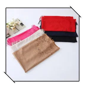 Elegant lace tassel hollow solid color breathable shawl fashion versatile women scarf