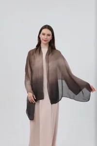Sciarpa foulard in chiffon sfumato morbido leggero lungo moda hijab accessorio collo