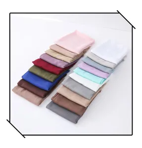 Detailed view of versatile solid color slub long scarves, lightweight, breathable and comfortable.