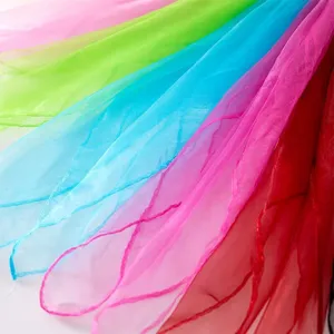 Colorful solid color chiffon square scarf detail, soft candy color gauze for kids stage show.