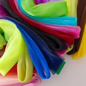 Vibrant solid color chiffon square scarves, lightweight candy color gauze for kids stage performance.