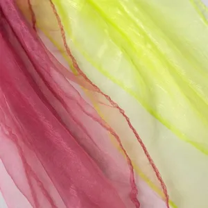Colorful chiffon square scarf candy color sheer gauze fabric close up detail for women