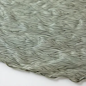 Spring summer pleated striped metallic silk bubble gauze lightweight scarf shawl hijab women