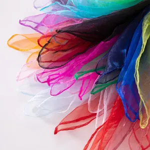 Colorful chiffon square scarf for kids stage performance dance party daily wear accessories