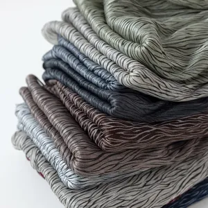 Spring summer pleated striped shiny silk bubble crepe long scarf hijab shawl for women stack