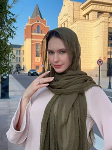 Solid color bubble scarf lightweight shawl travel sun protection warm cape fashion women accessory