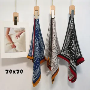 Vintage paisley waist scarf 70x70cm square scarf stylish bandana for women fashion accessories