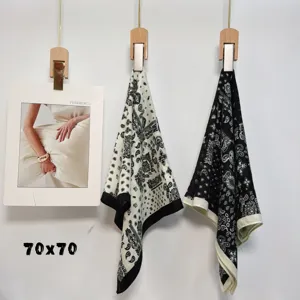 Spring autumn paisley print silk scarf women 70x70cm elegant fashion neckerchief accessory
