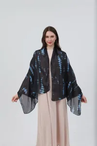 Women fashion tie dye gradient shawl lightweight watercolor print scarf elegant clothing accessory