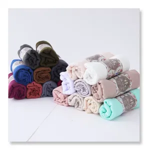 Wholesale solid color bubble scarves lightweight cotton shawls for women outdoor sun protection