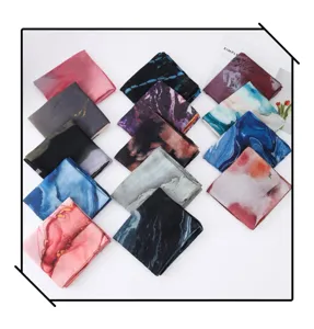 Women's gradient watercolor print silk scarf fashionable accessory for elegant daily wear