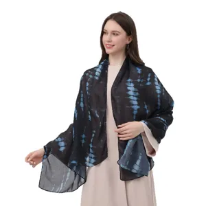 Women tie-dye print long scarf shawl soft lightweight elegant wrap for daily wear