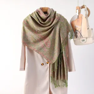 Ethnic Style Paisley Embroidered Tassel Scarf Women Long Shawl Soft Lightweight Fashion Neckwear Travel Wrap Accessory