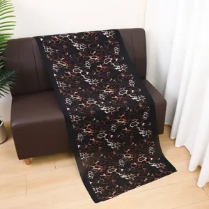 Women watercolor tie-dye leopard print satin long scarf headscarf shawl main view display