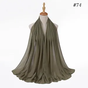 Einfarbig Chiffon Hijab Schal, leicht atmungsaktiv Damen Kopftuch Wickeltuch Sommer.