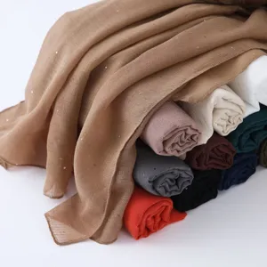 Dames lange pailletten voile sjaal veelzijdige hoofddoek kleurrijk elegante grote omslagdoek.