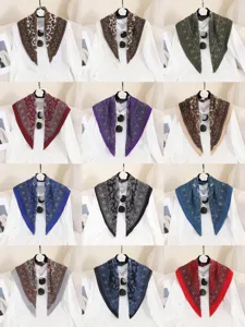 Women retro printed small square scarf vintage thin neckerchief stylish hair band accessory