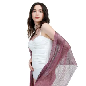 Metallic shimmering shawl for women, lightweight evening dress wrap and sun protection scarf.