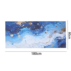 Abstract blue white art printed scarf shawl wrap elegant women fashion accessory 180x80cm