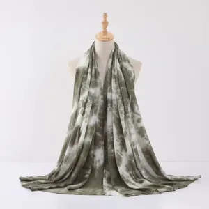 Women Fashion Tie-Dye Gradient Scarf Polyester Long Shawl Sun Protection Headscarf Daily Casual Street Style