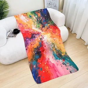 Stunning colorful abstract watercolor print scarf, elegant tie-dye shawl for women.