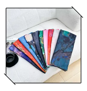 Abstract watercolor print women scarf and shawl multi-color fashion winter accessory