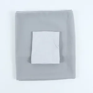 Grey chiffon hijab and undercap set, comfortable fabric, elegant headscarf detail view.