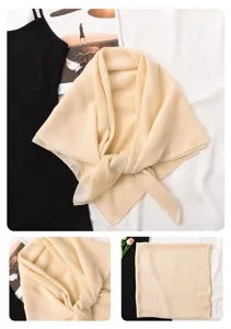 Einfarbig minimalistisch Damen Schal Tuch beige leicht atmungsaktiv vielseitig Sommer Alltag