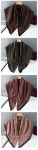 Women stylish elegant square scarf silk feel breathable neckerchief sun protection wrap