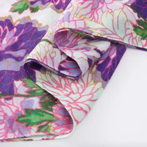 Floral print women lightweight breathable summer scarf vintage sun protection shawl main view
