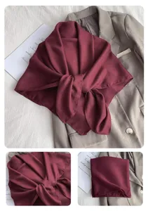 Detailansicht eines einfarbigen Damenschals, vielseitiges elegantes Sommeraccessoire.