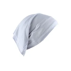 Light gray solid color stretch inner cap breathable comfortable cotton headscarf cap