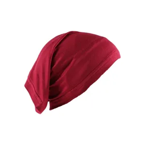 Solid color stretch inner hijab cap rayon sweatcloth beanie comfortable tube head cover