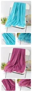 Solid color linen tassel scarf shawl versatile autumn winter beach headscarf women fashion